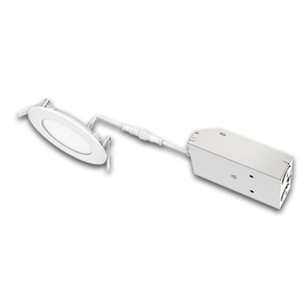 Kit d'éclairage encastré mince à DEL intégrées de 4 pouces, blanc sélectionnable, à intensité variable (2700K-5000K)
