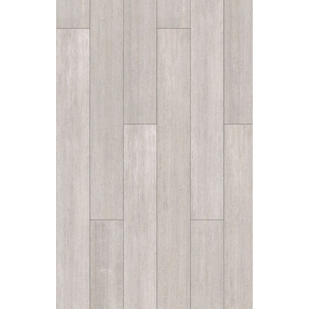 Plancher SPC en bambou d'ingénierie gratté à la main, 7 mm x 5 1/8 po x 36 1/4 po, gris (15,45 pi²/boîte)
