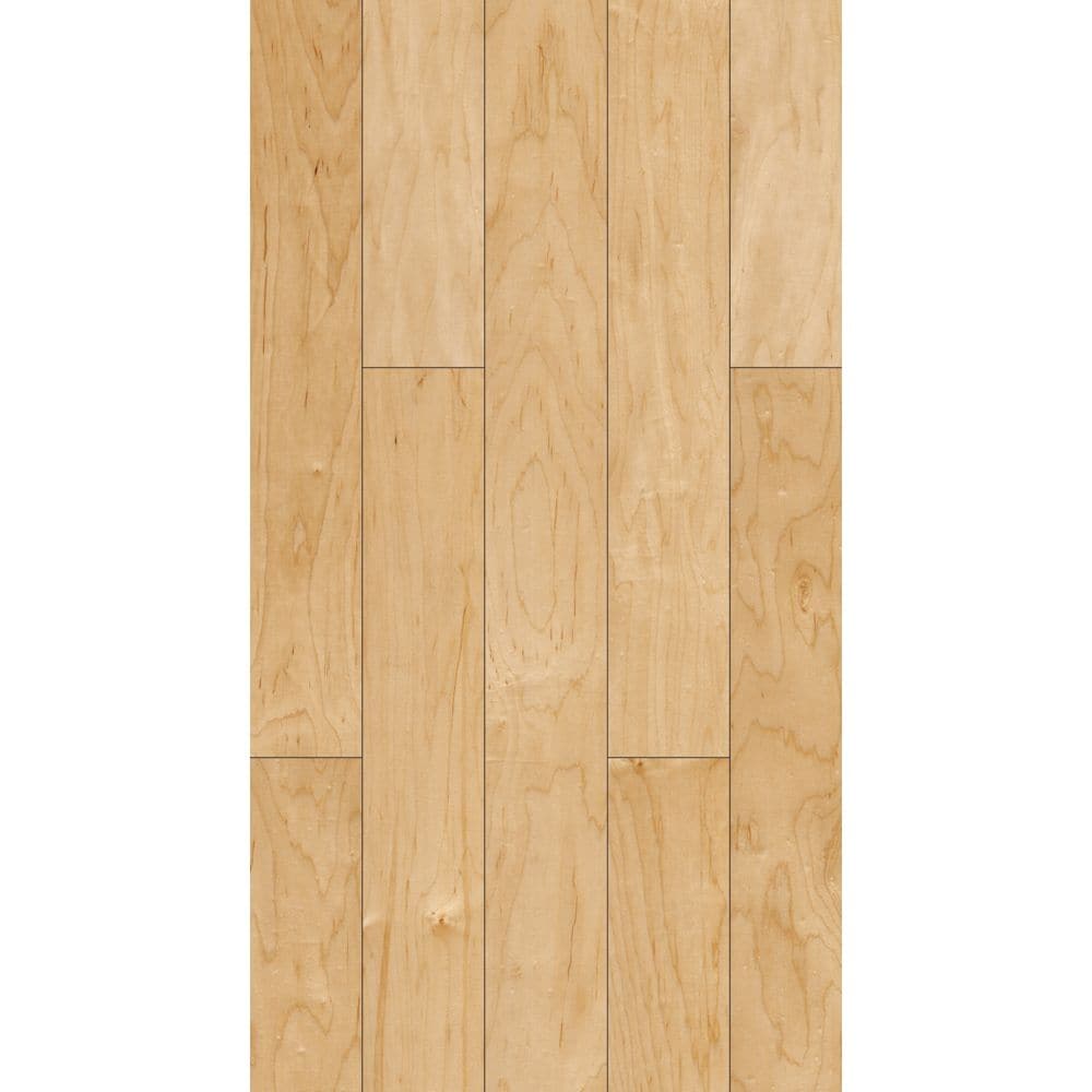 Plancher SPC en érable d'ingénierie, longueur variable, naturel lisse, 5 po x 47 1/4 po (16,40 pi2/boîte)