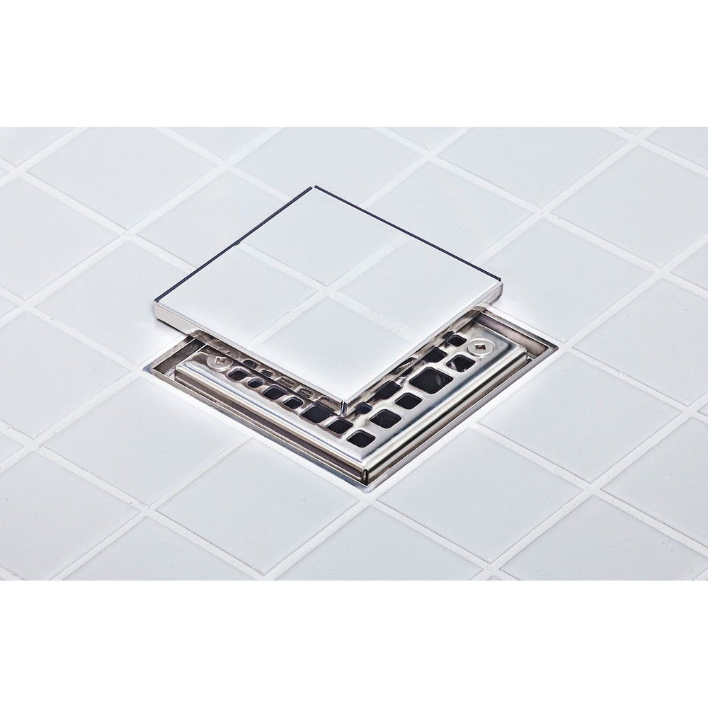 4-inches x 4-inches Square ABS Drain in Bright Clear