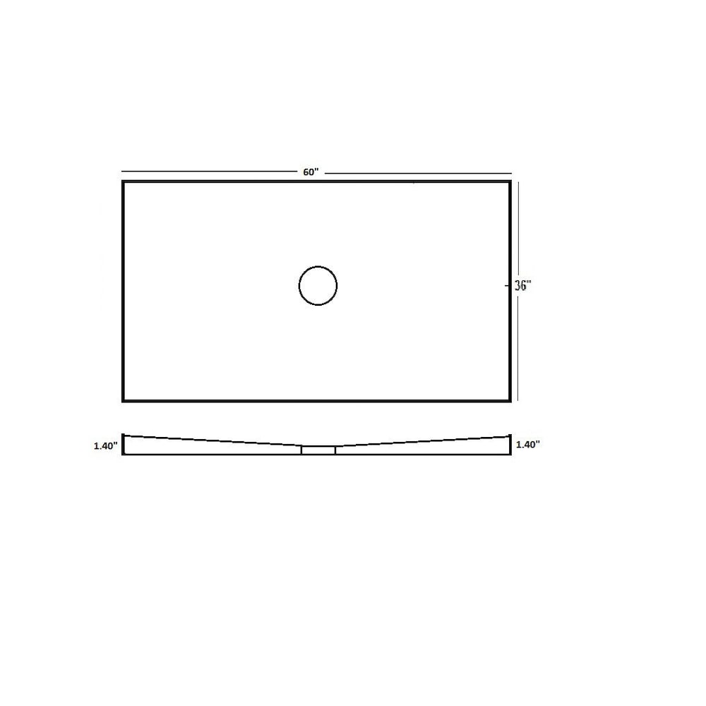 36-inch x 60-inch Rectangular Shower Kit with Centre ABS Drain in Nickel