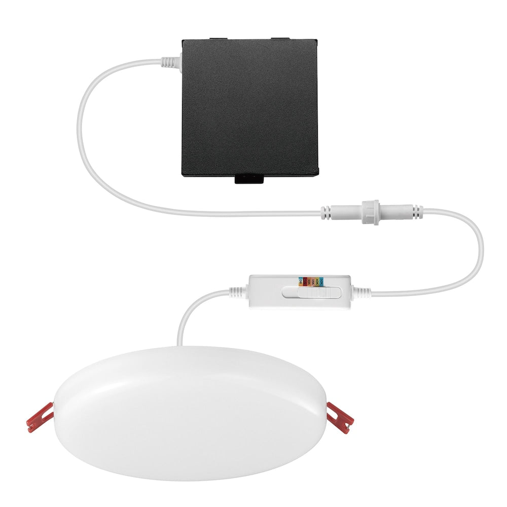 Éclairage encastré à LED intégré DuoBright sans cadre ultra-mince de 6 pouces avec température de couleur sélectionnable