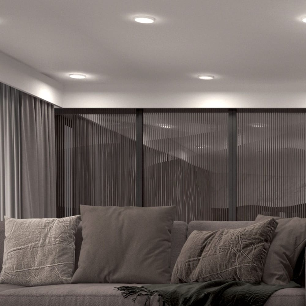 Éclairage encastré à LED intégré DuoBright sans cadre ultra-mince de 6 pouces avec température de couleur sélectionnable