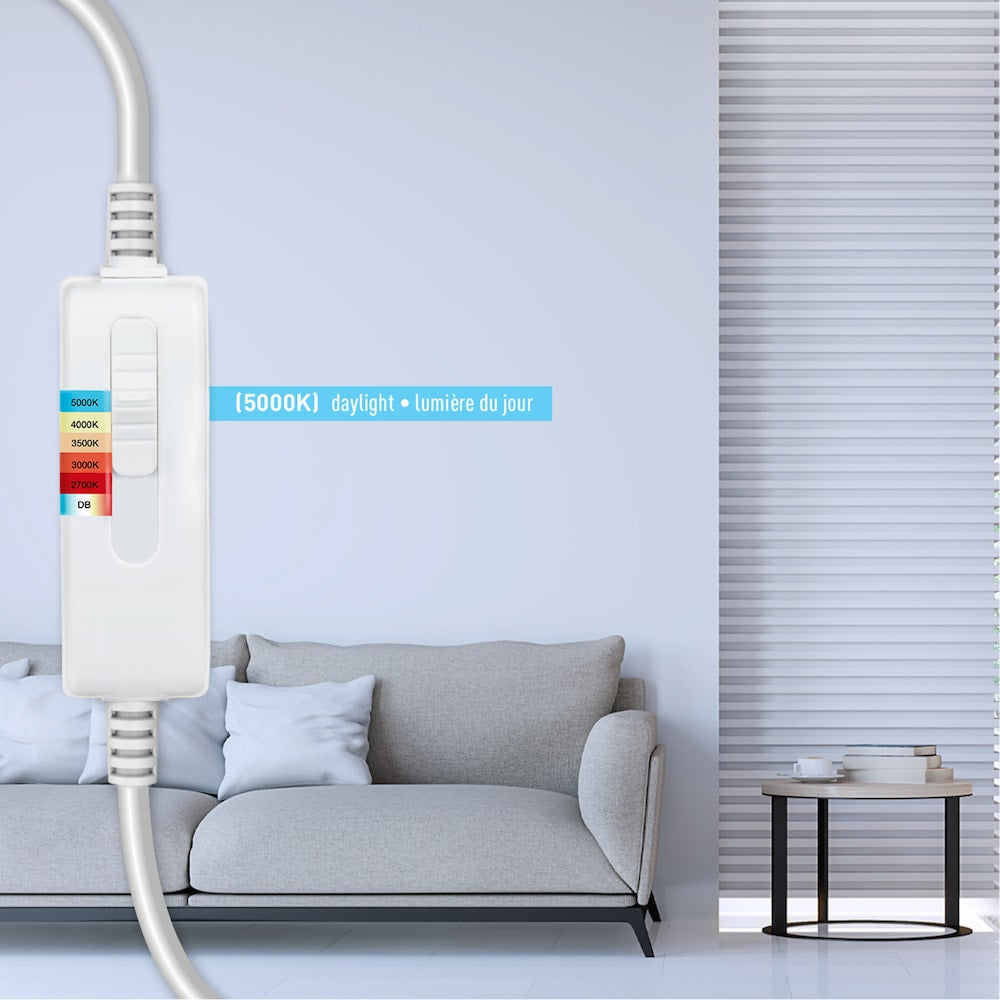 Kit d'éclairage encastré à LED intégré DuoBright ultra-mince de 6 pouces avec température de couleur sélectionnable