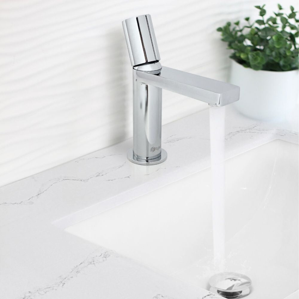 Single Handle Modern Bathroom Faucet Basin Sink Faucet in Polished Chrome Finish