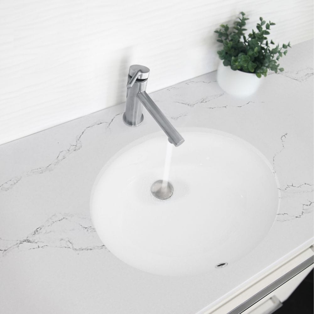 Single Handle Modern Bathroom Basin Sink Faucet, Brushed Stainless Steel Finish