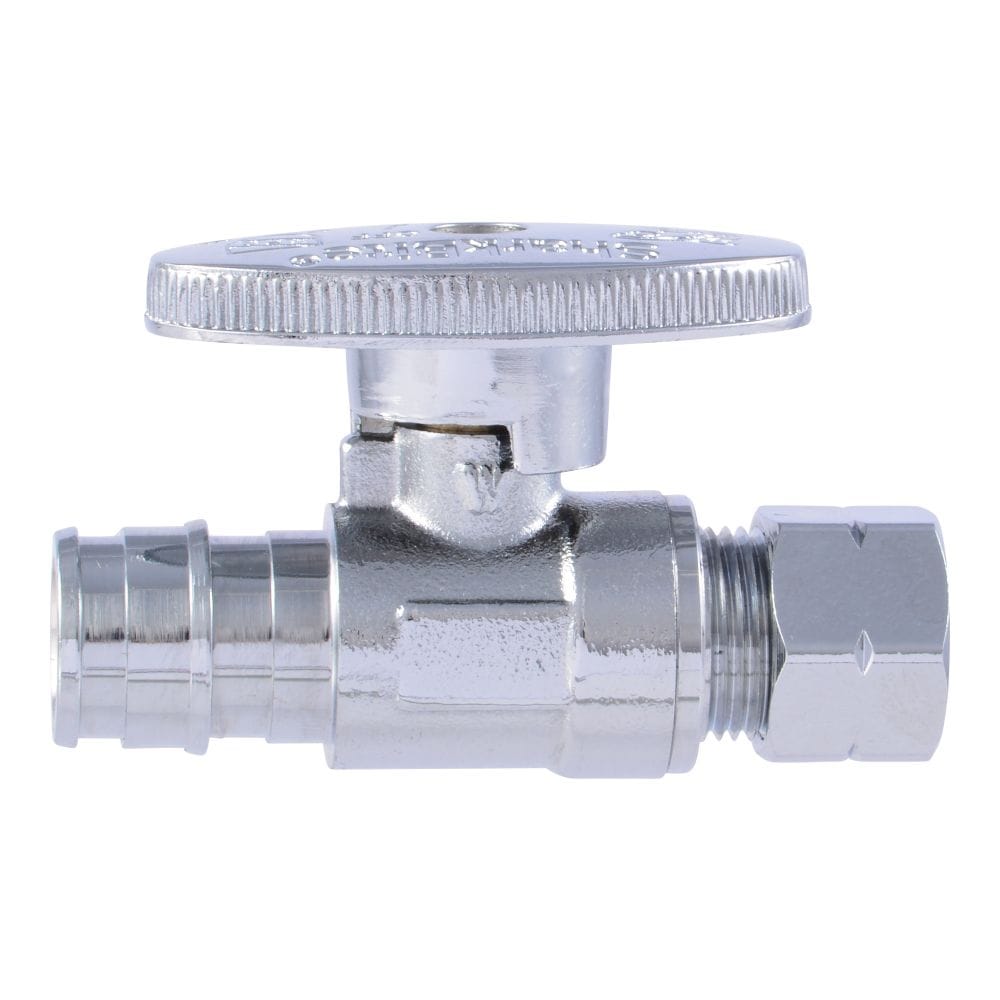 Vanne d'arrêt droite à expansion PEX-A de 1/2 po x compression de 3/8 po de diamètre extérieur