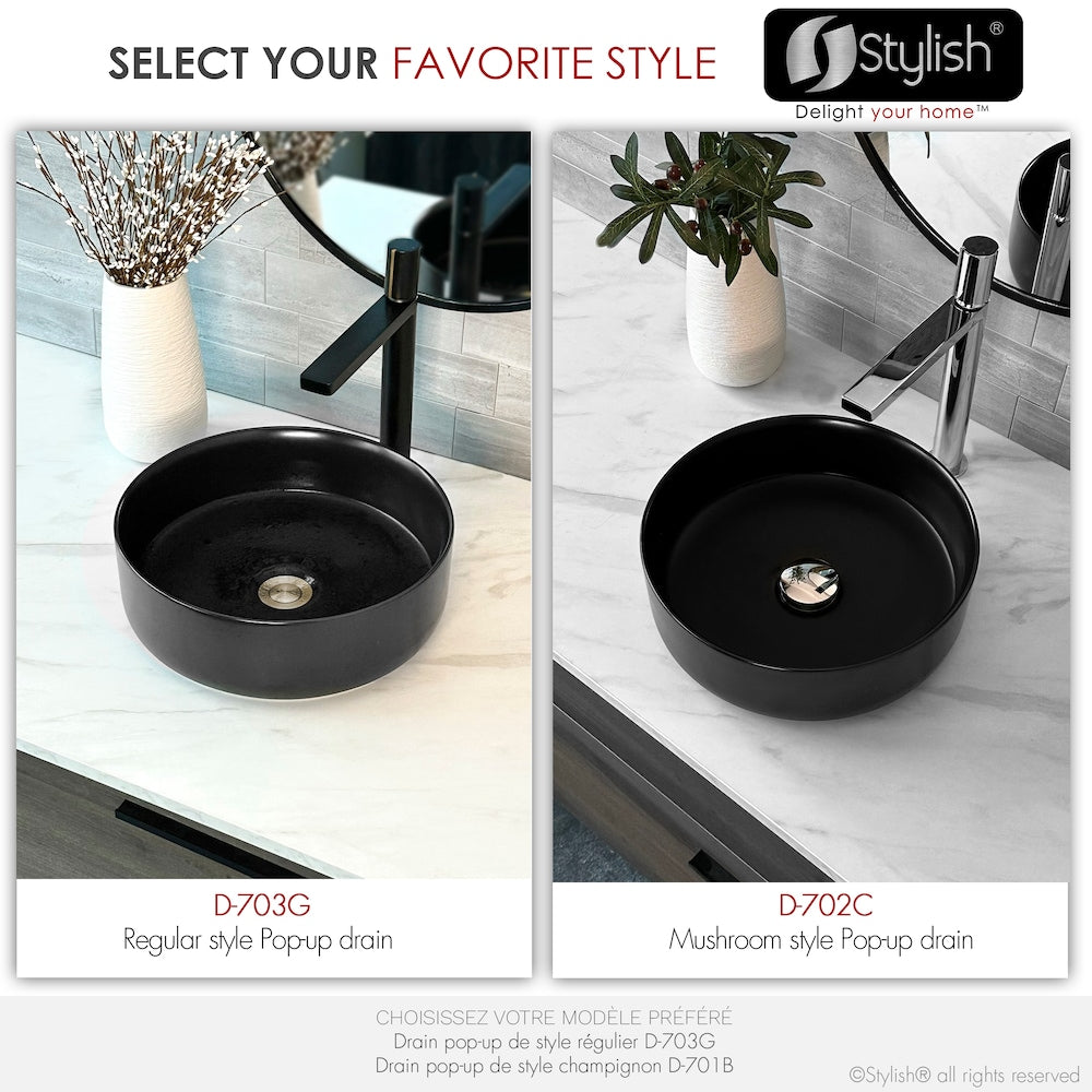 Brushed Gold Standard Pop-Up Vessel Sink Drain with Overflow