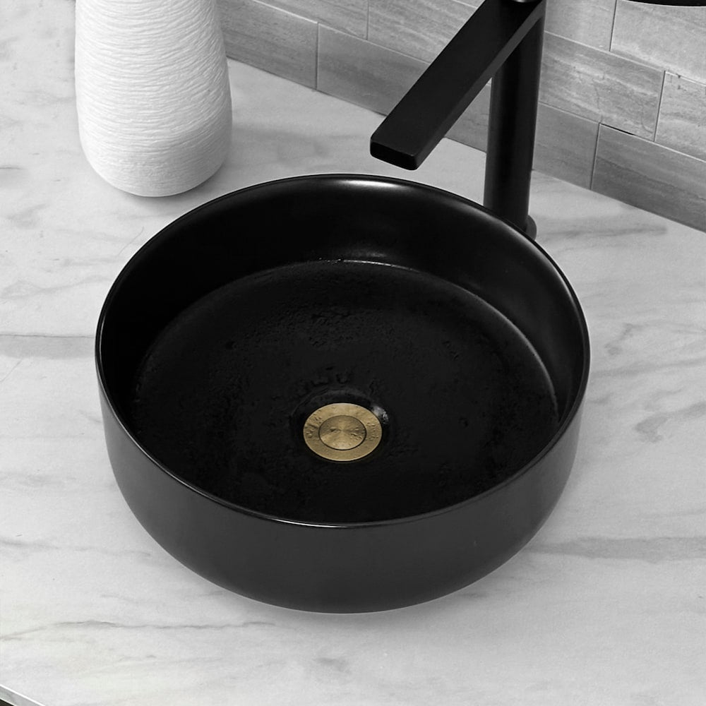 Brushed Gold Standard Pop-Up Vessel Sink Drain with Overflow