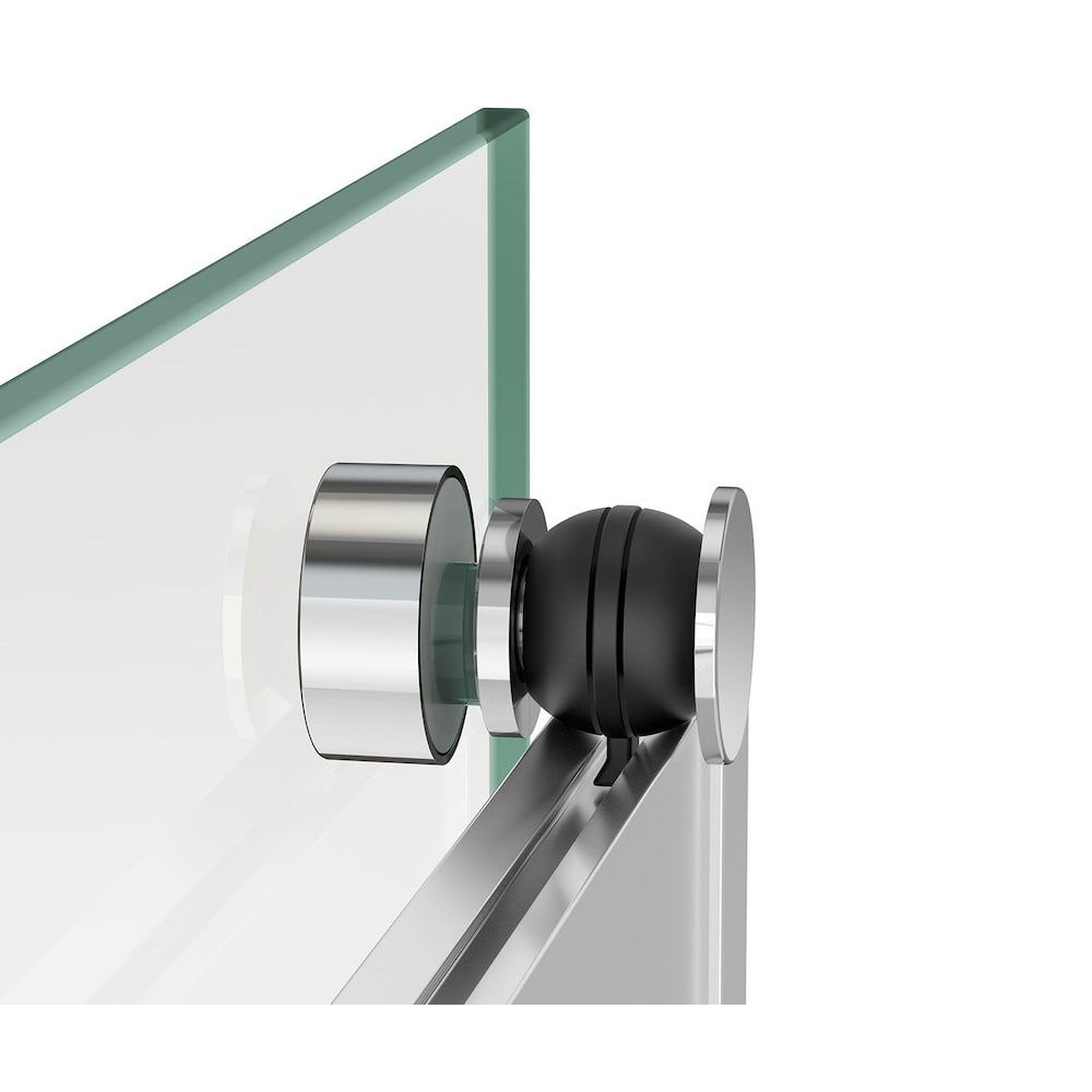 Revelation Round 56 - 59W (Adjustable Width) x 57H Frameless ByPass Sliding Bathtub Door in Matte Black with Clear Glass