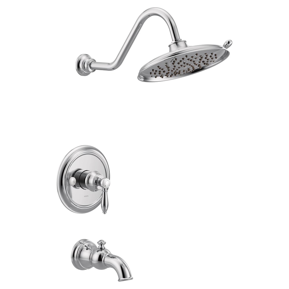 Weymouth M-CORE 3-Series 1-Handle Eco-Performance Bathtub Shower Faucet Trim Kit with Rain Shower Head in Chrome (Valve Not Included)