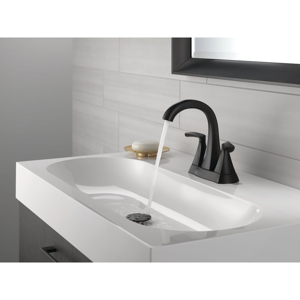 Robinet de lavabo de salle de bain à 2 poignées Pierce de 4 pouces en noir mat