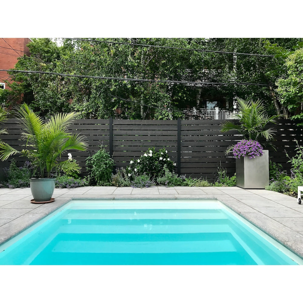 96-inch Black Aluminum In-Ground Fence End Post Kit with Hardware (Kit A8)