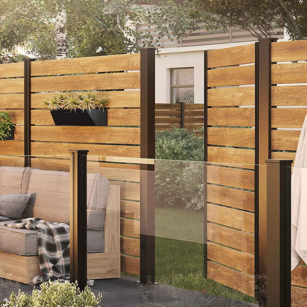 72" Aluminum Gate Frame Kit for Horizontal Boards Black