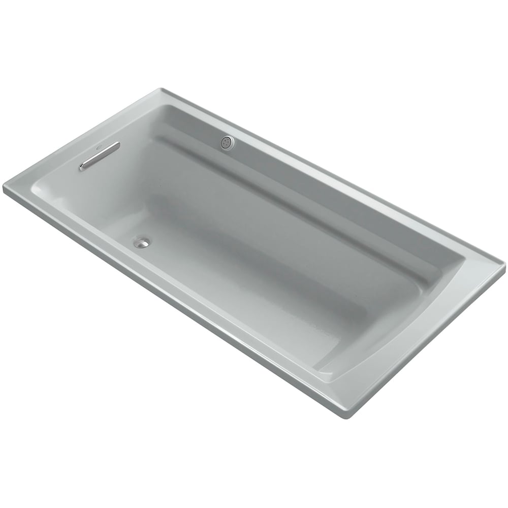 Baignoire à air chauffante à bulles Archer de 72 po x 36 po avec surface chauffante Bask en gris glacier
