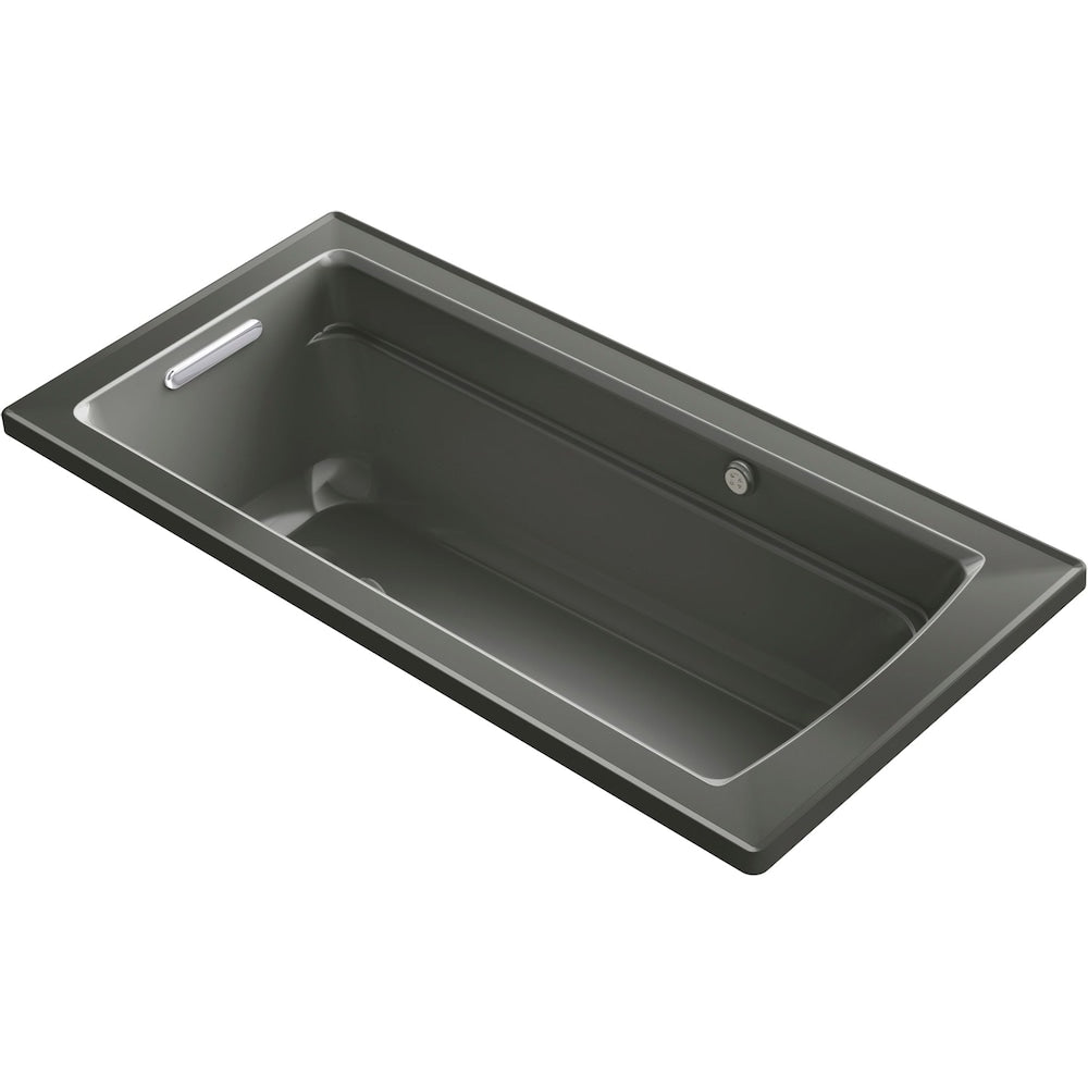 Baignoire à air chauffante à bulles Archer de 66 po x 32 po avec tablier intégral en gris tonnerre