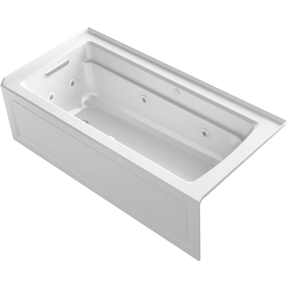 Baignoire à air chauffante à bulles Archer de 66 po x 32 po avec surface chauffante Bask en blanc