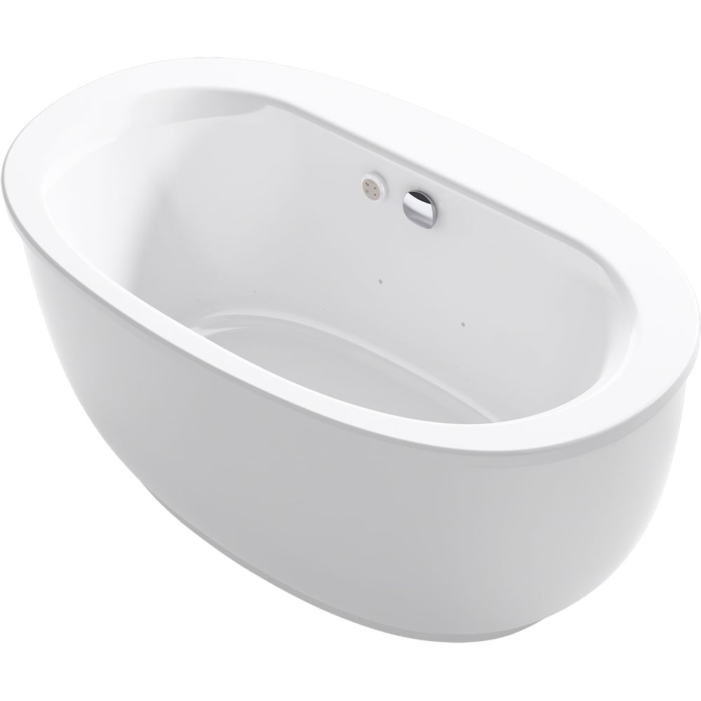 Baignoire à air chauffante autoportante à bulles de 60 po x 34 po Sunstruck avec enveloppe cannelée