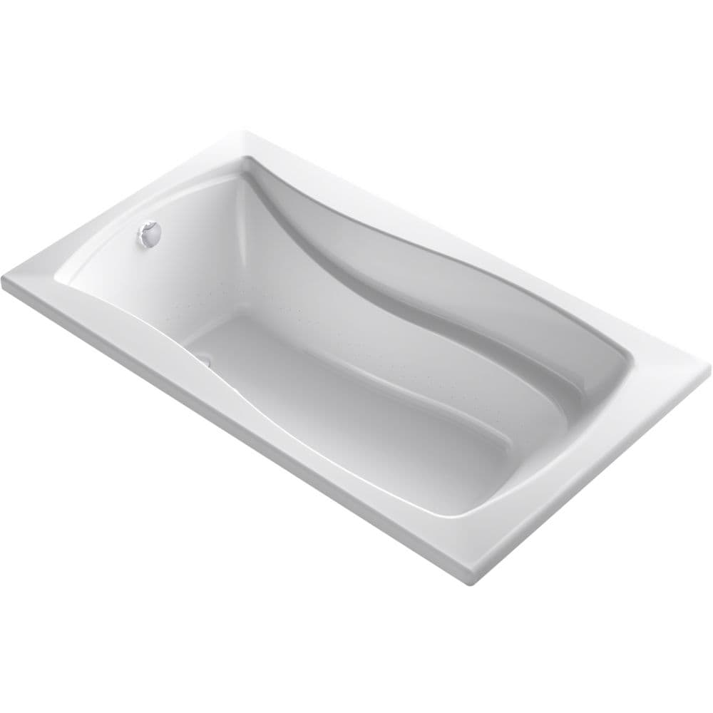 Baignoire à air chauffante à bulles Mariposa de 66 po x 36 po avec surface chauffante Bask en blanc