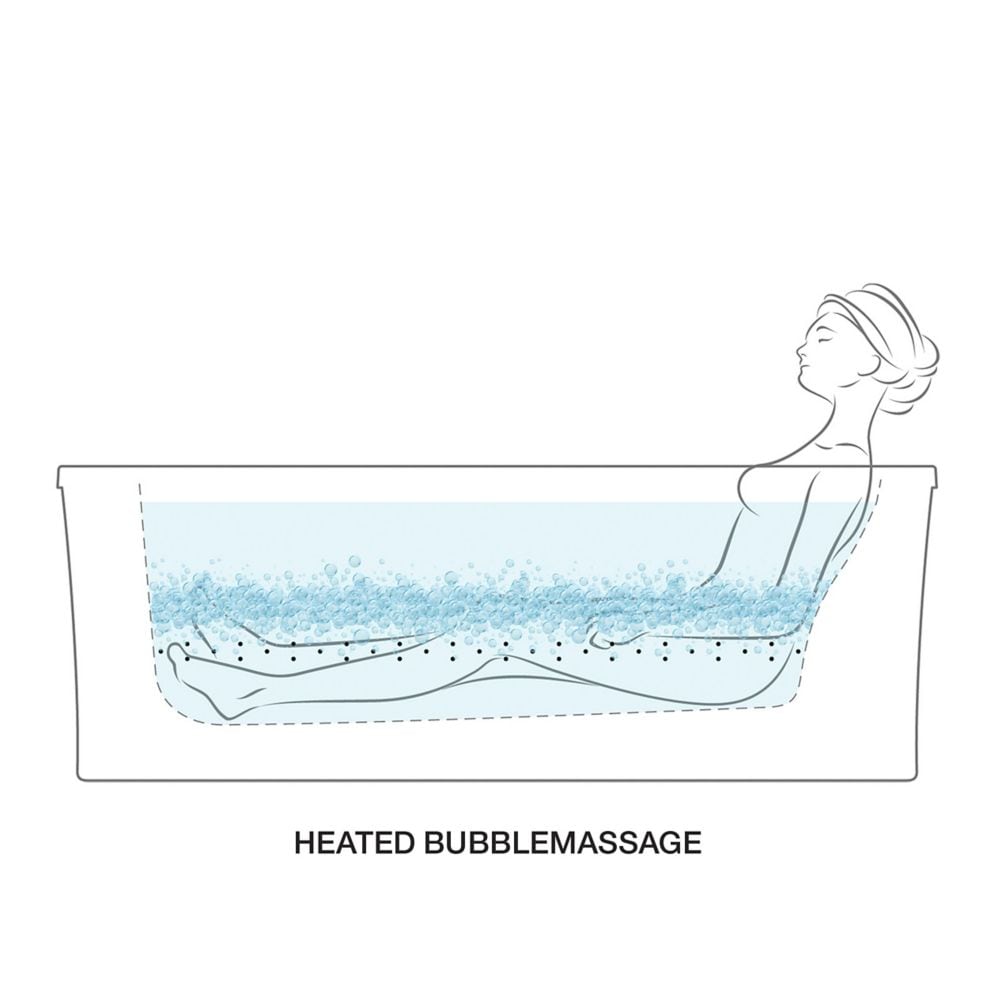 Archer 60-inch X 32-inch Drop-inch Heated Bubblemassage Air Bath in Ice Grey