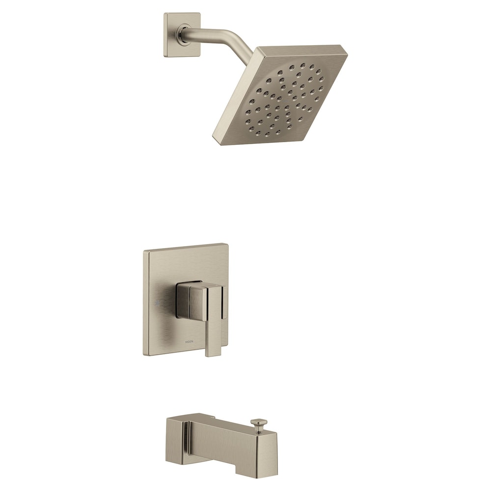 90 Degree M-CORE 3-Series 1-Handle Bathtub Shower Faucet Trim with Rain Shower Head in Brushed Nickel (Valve Not Included)