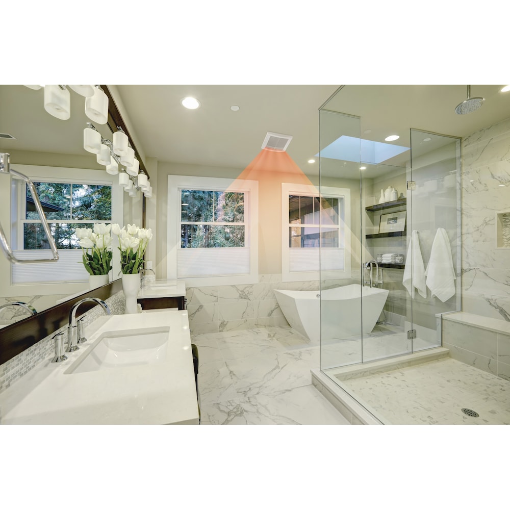 50-80-110 CFM 0.7-1.5 Sones Whisper Warm Bath Fan with Heater (for rooms < 100 sq. ft.)