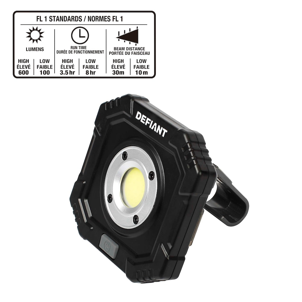 Lampe utilitaire compacte de 600 lumens avec aimant
