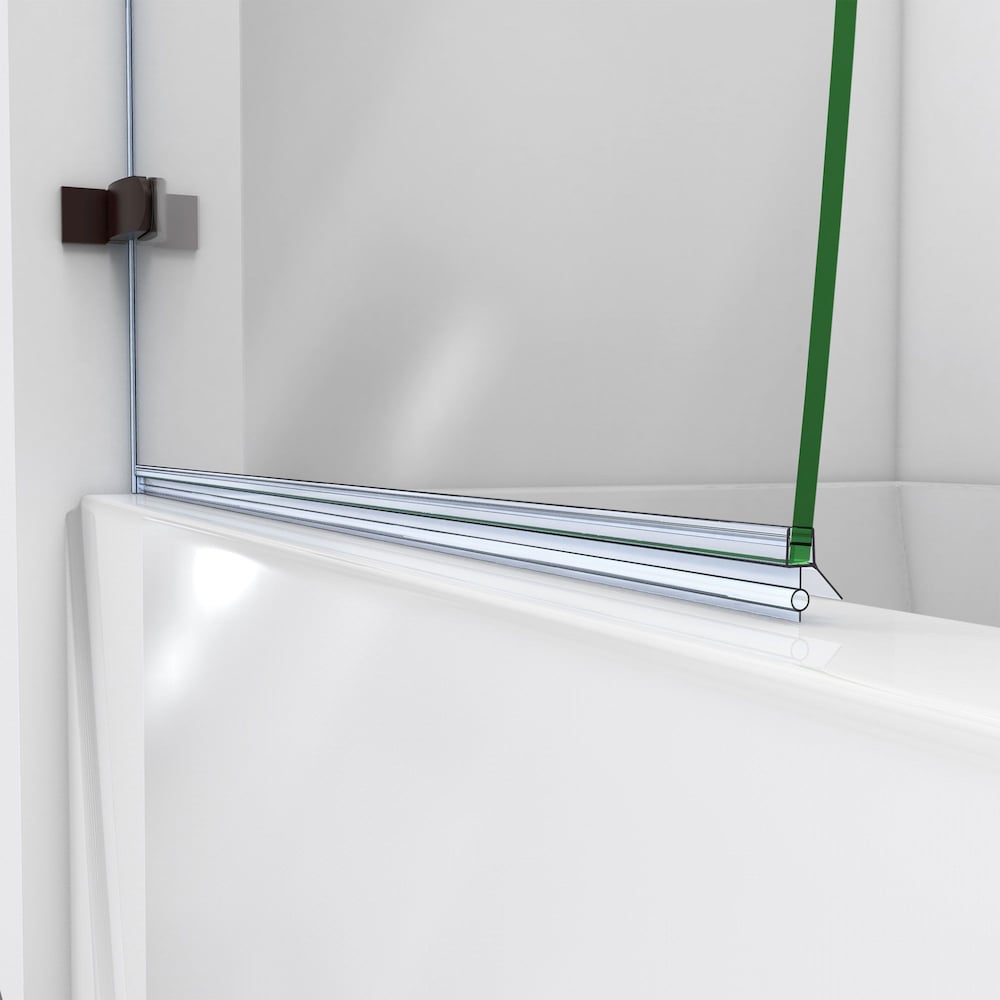 Aqua Uno 34 inch W x 58 inch H Hinged Tub Door in Oil Rubbed Bronze