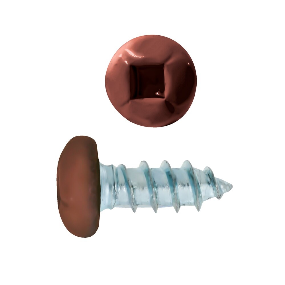 #6 x 3/8-inch Square Drive Pan Head Soffit Screws, Brown, 1000pcs