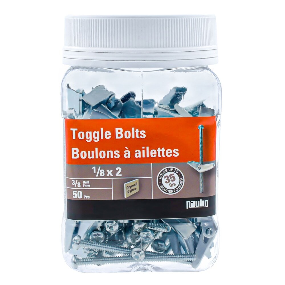 BOULONS À BASCULE 1/8X2 - ZINCÉ (50 pièces)