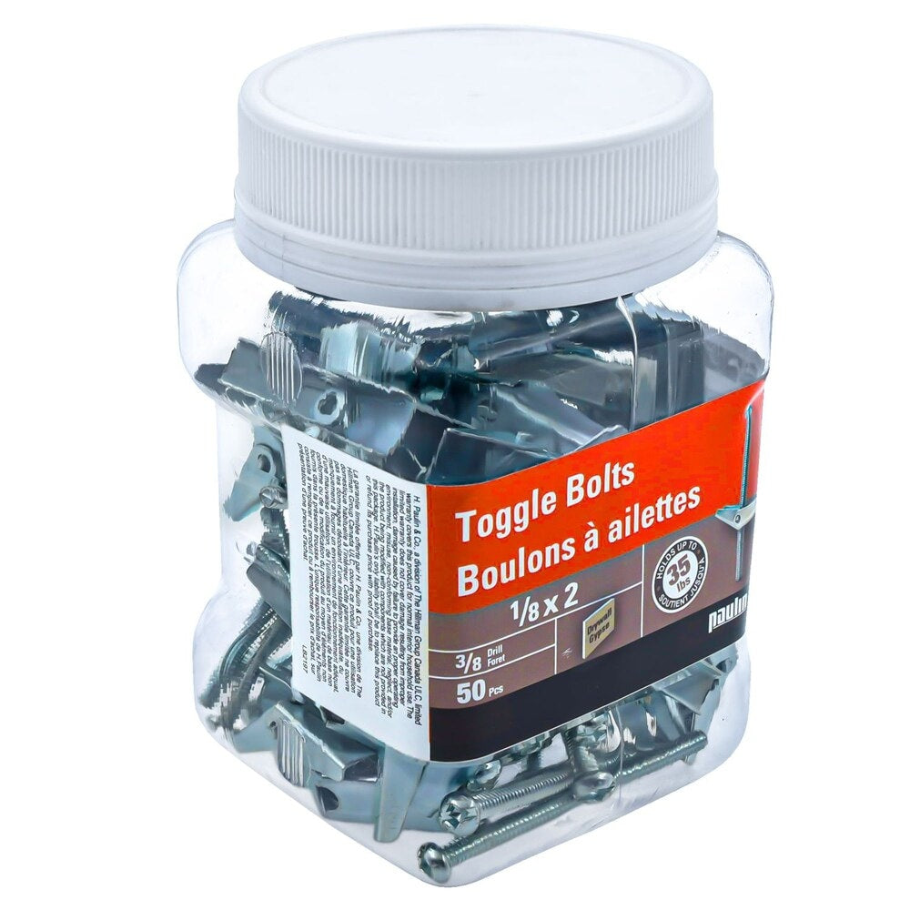 1/8X2  TOGGLE BOLTS-ZINC PLATED (50 pcs)