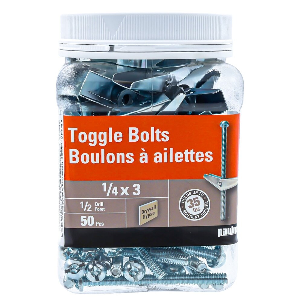 BOULONS À BASCULE 1/4X3 - ZINCÉ (50 pièces)