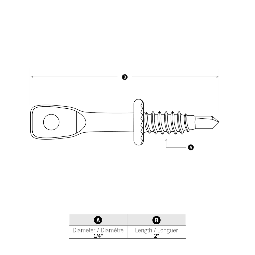 Vis à tête creuse acoustique Drill-X 1/4 po x 2 po avec tournevis, 150 pièces
