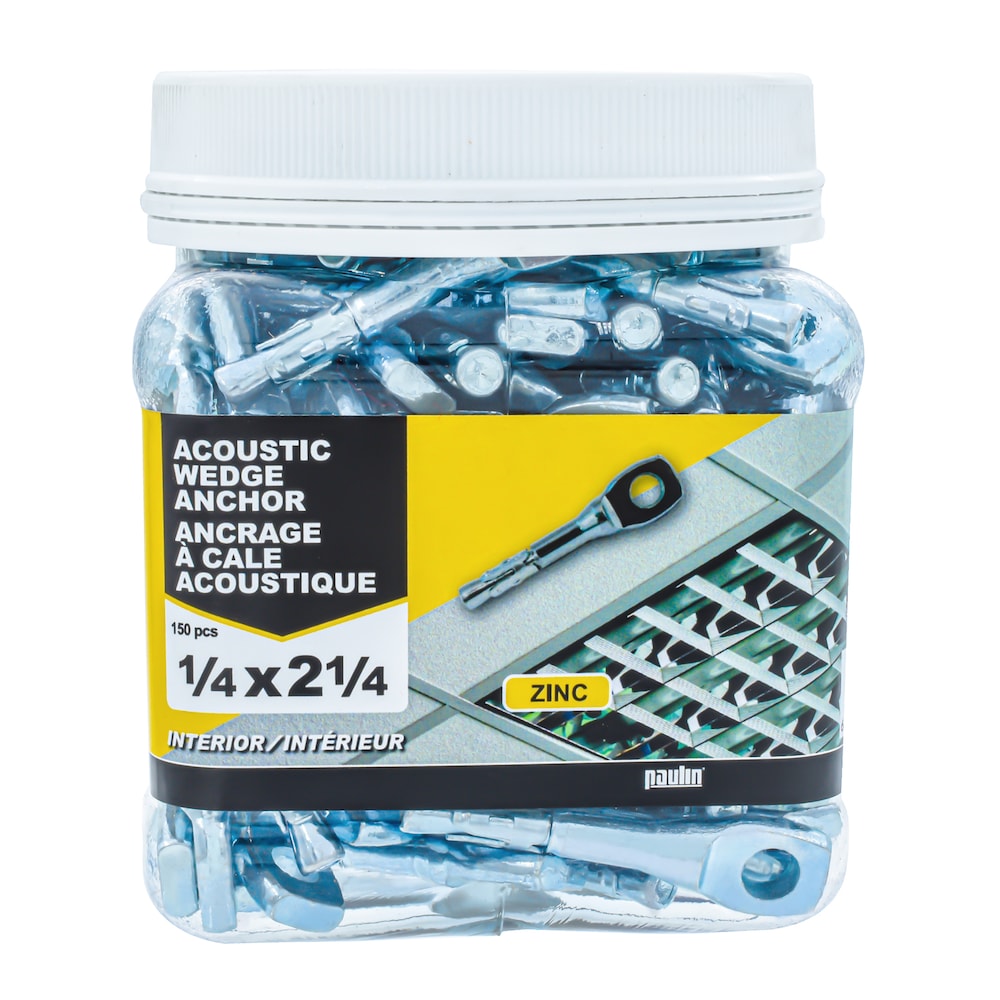 1/4-inch x 2-1/4-inches Acoustic Wedge Anchors, Zinc-Plated, 150pcs