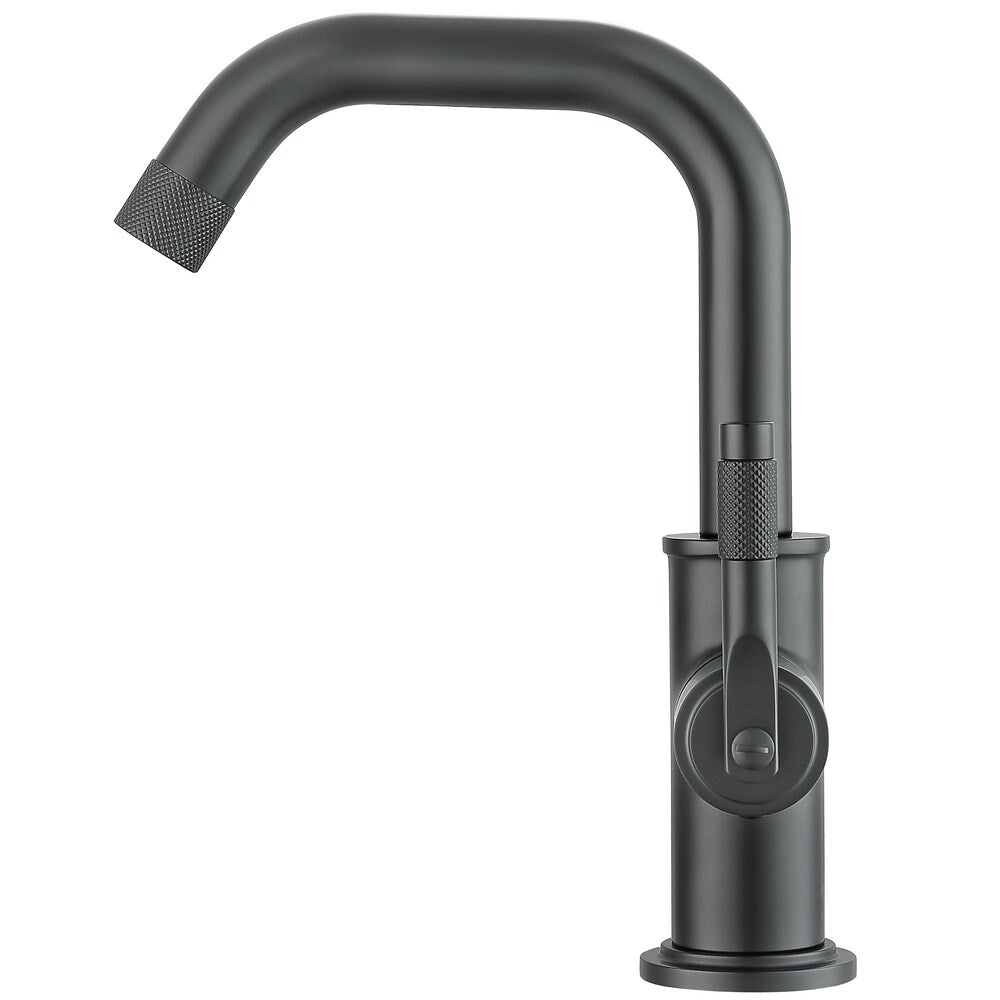Industria Series Single Lever Bathroom Faucet in Matte Black
