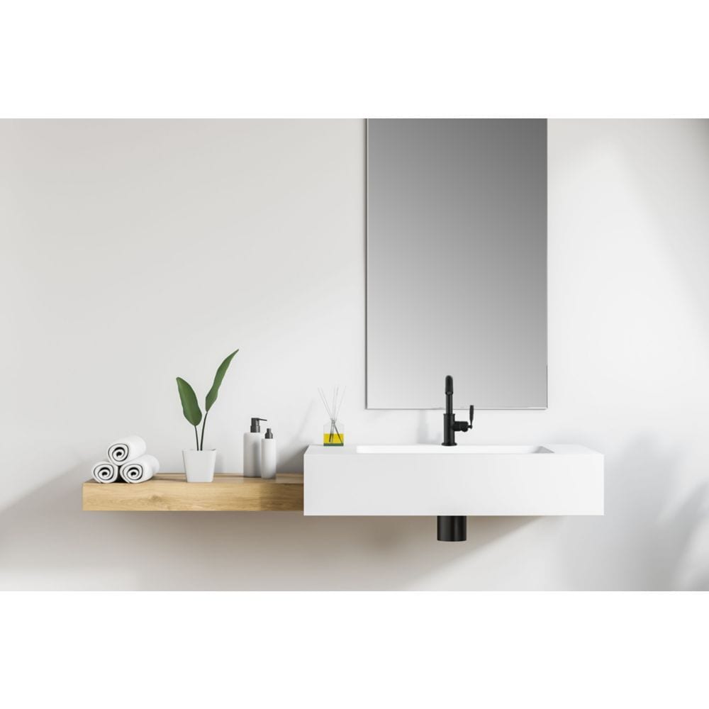 Industria Series Single Lever Bathroom Faucet in Matte Black