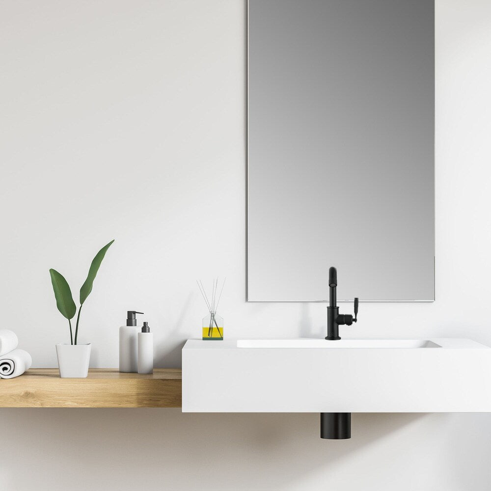 Industria Series Single Lever Bathroom Faucet in Matte Black