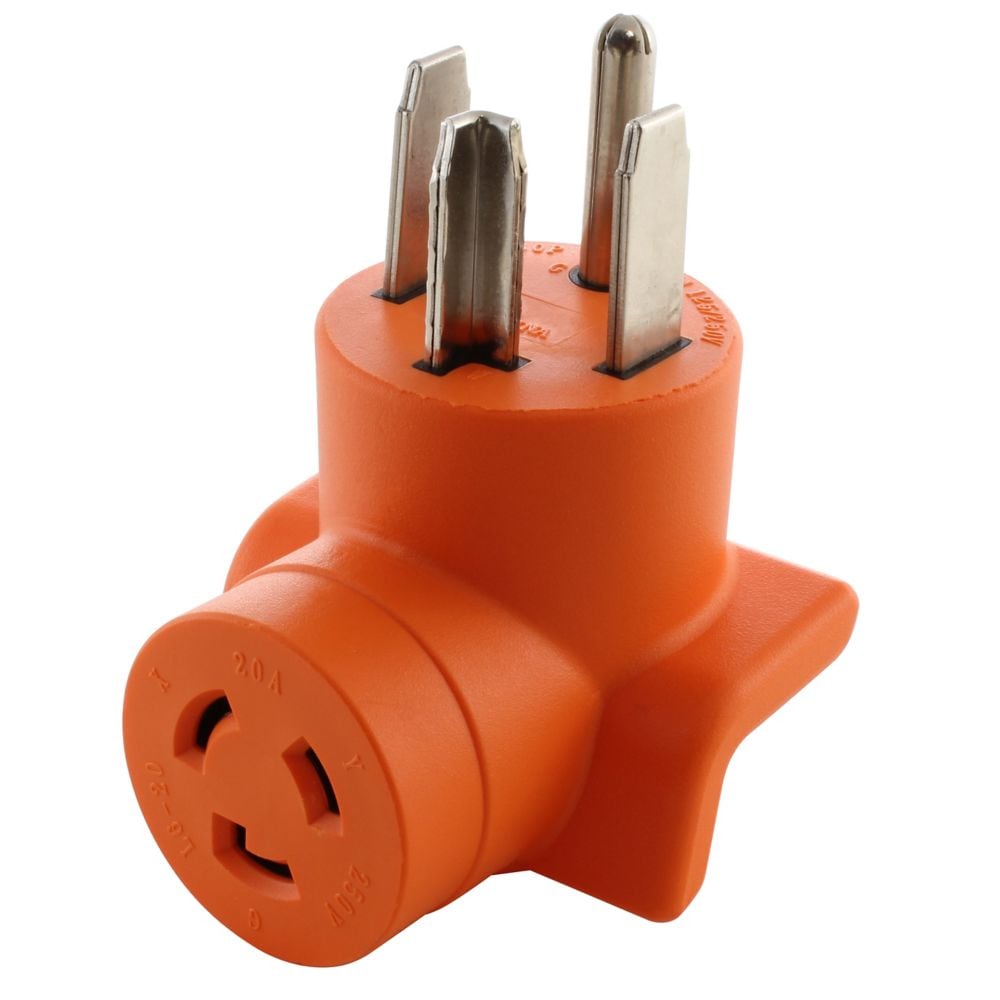 Adapter NEMA 14-30P Dryer Plug to NEMA L6-20R Power Tools/Welder Connector