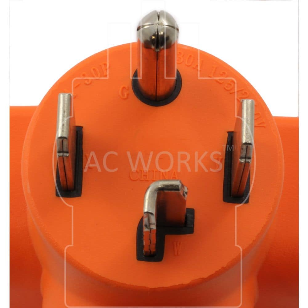 Adapter NEMA 14-30P Dryer Plug to NEMA L6-20R Power Tools/Welder Connector