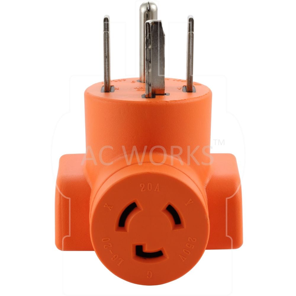 Adapter NEMA 14-30P Dryer Plug to NEMA L6-20R Power Tools/Welder Connector