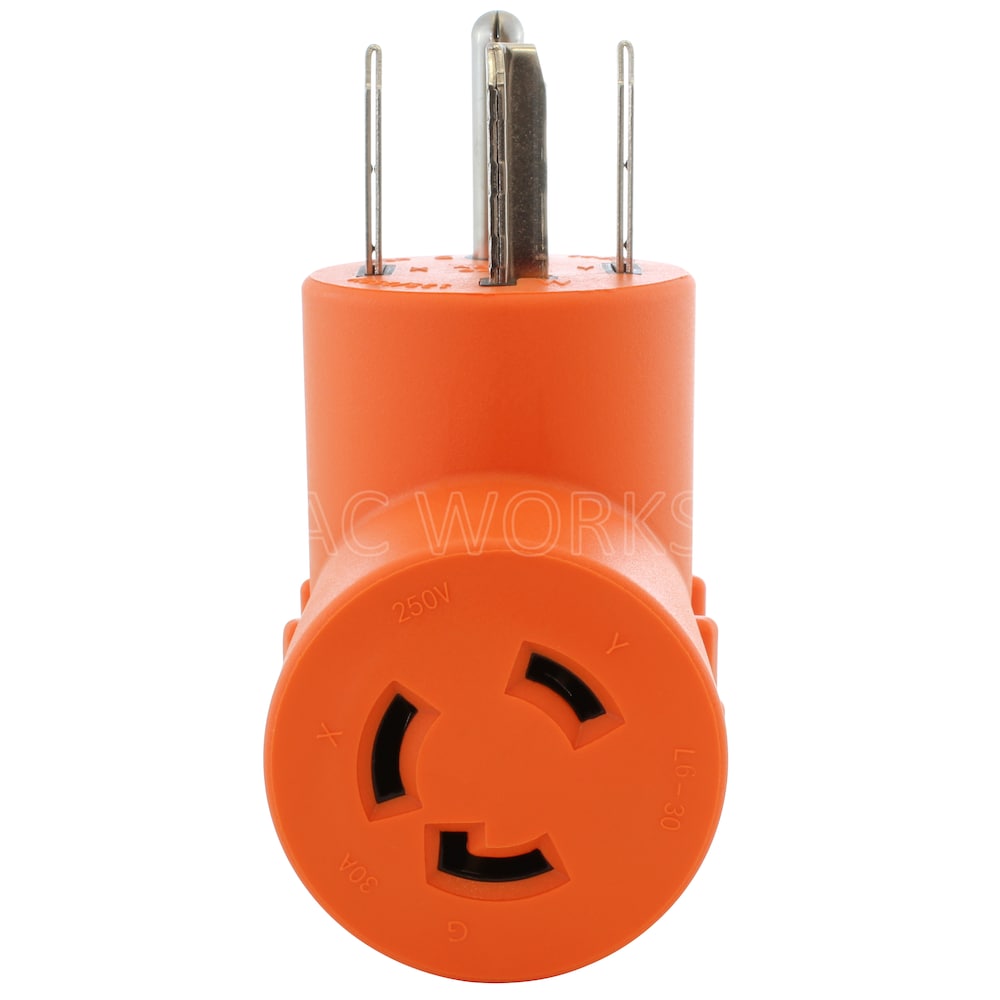 Adapter NEMA 14-30P 30A Dryer Outlet to L6-30R 30A 250V Female Connector