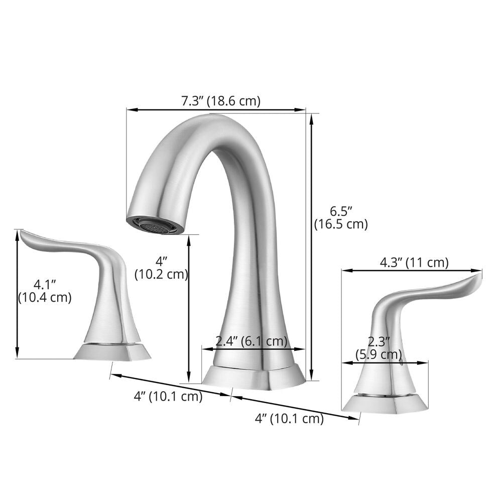 Scarlett Widespread Bathroom Faucet in Brushed Nickel