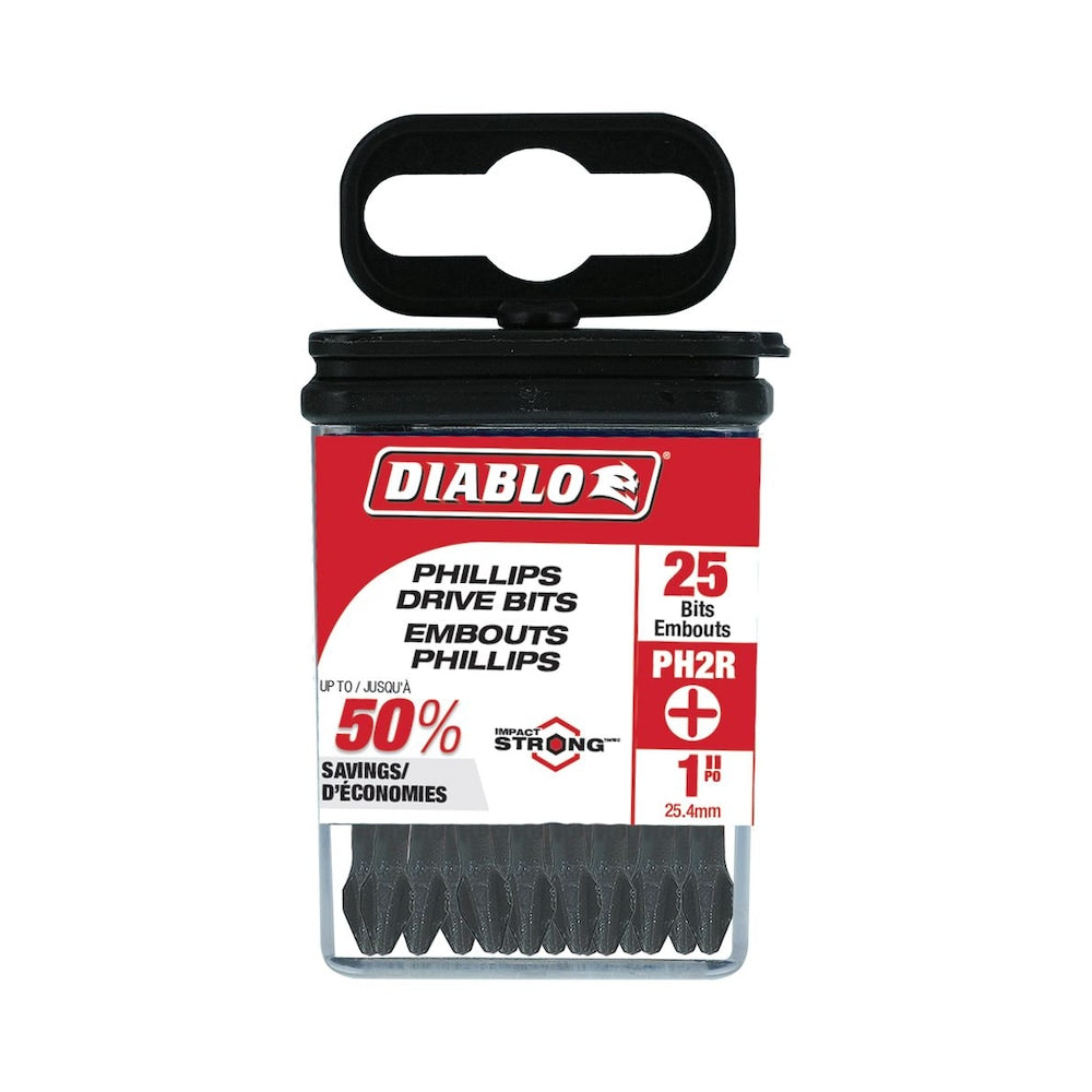 1 in. no. 2 Phillips Reduced for Drywall Screws Drive Bits (25-Pack)