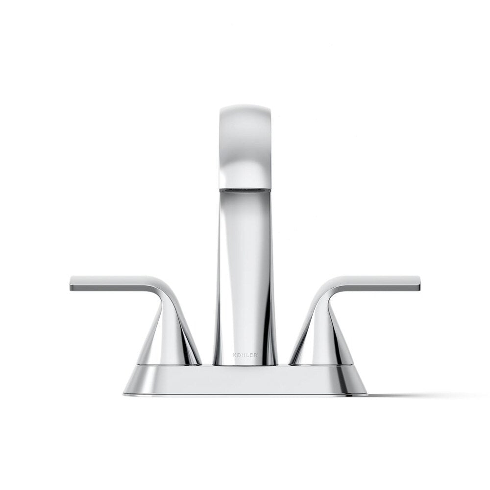 Robinet de salle de bain à 2 poignées Cursiva de 4 pouces en chrome poli