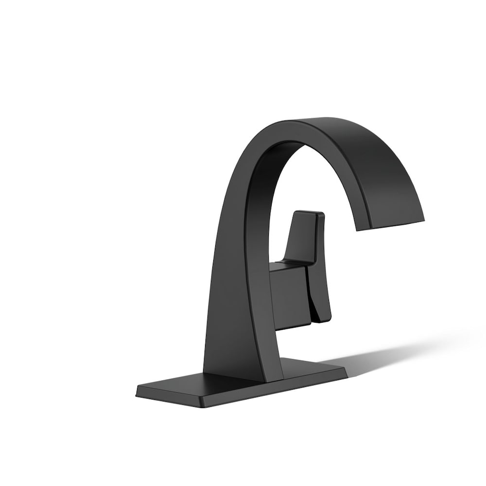 Robinet de salle de bain à poignée unique Katun à trou unique ou à poignée centrale de 4 pouces en noir mat