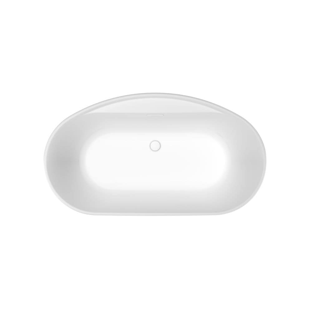 Emica 58 in. L x 32 in. W x 23 in. H 2-Piece Oval AcrylX Applied Acrylic Freestanding Bathtub, Center Drain, in White with 15.75-inch Soaking Depth