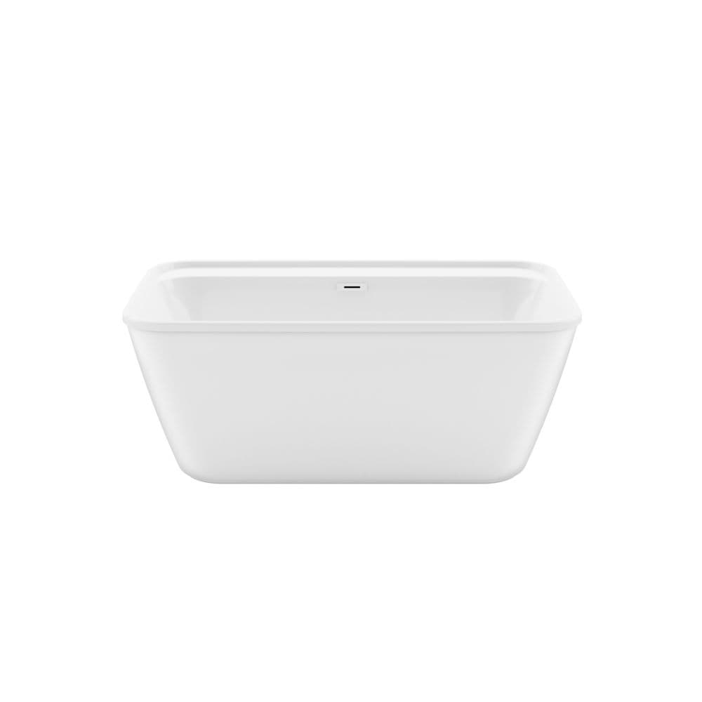 Kai 58 in. L x 32 in. W x 23 in. H 2-Piece Rectangular AcrlyX Freestanding Bathtub, Center Drain, in White with 15.75-inch Soaking Depth