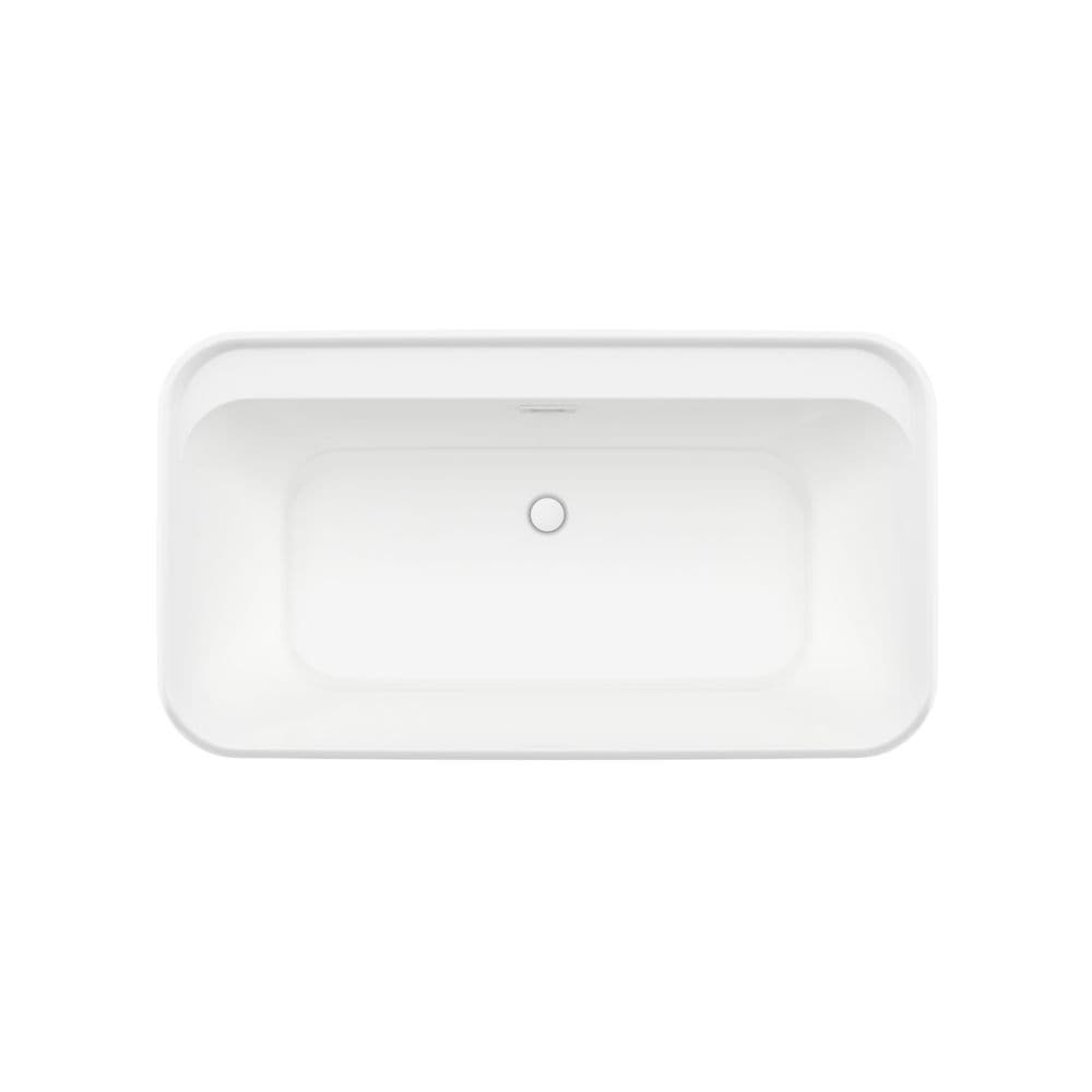 Kai 58 in. L x 32 in. W x 23 in. H 2-Piece Rectangular AcrlyX Freestanding Bathtub, Center Drain, in White with 15.75-inch Soaking Depth