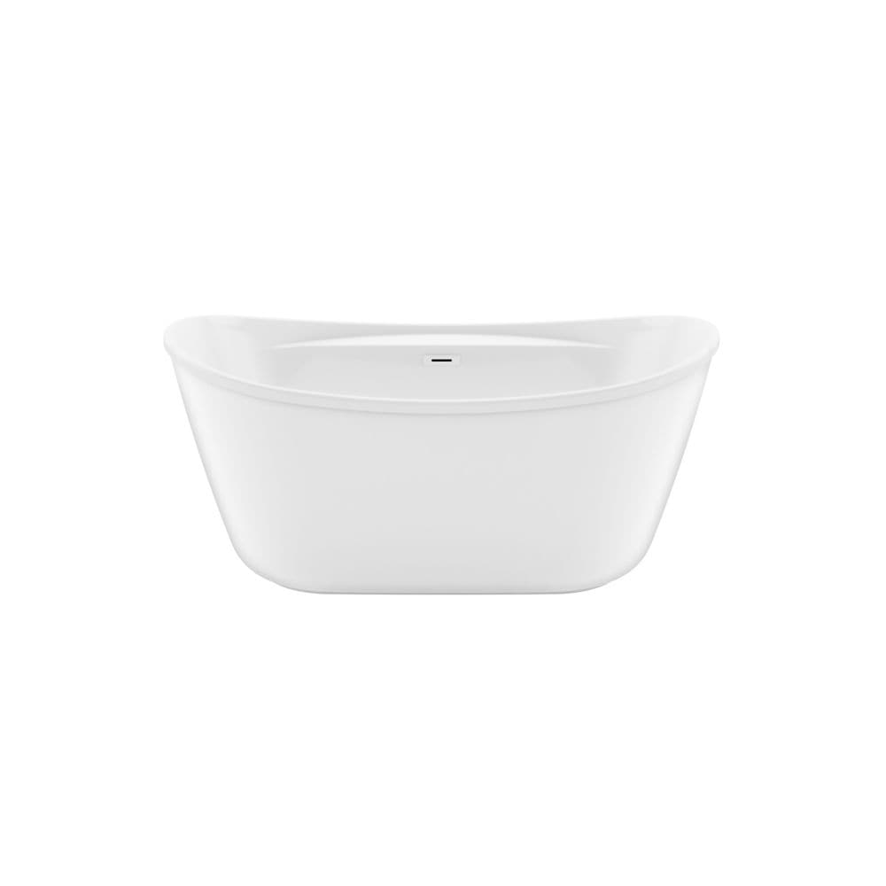 Suna 58 in. L x 32 in. W x 27 in. H 2-Piece Oval AcrylX Freestanding Bathtub, Center Drain, in White with 15.5-inch Soaking Depth