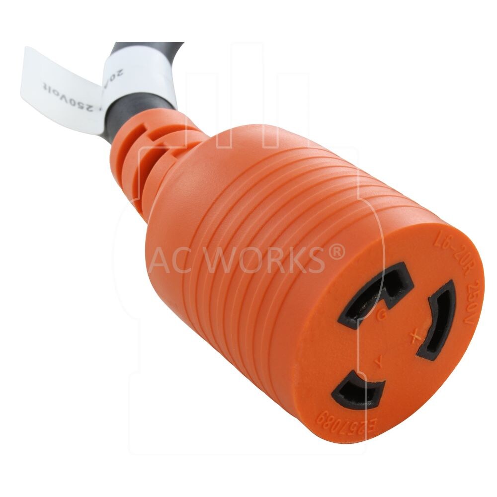 10ft. SOOW 12/3 NEMA L6-20 20A 250V Rubber Extension Cord